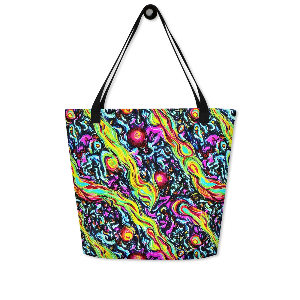 Prismatic Nightfall on Large Tote Bag W/ Pocket — Front
