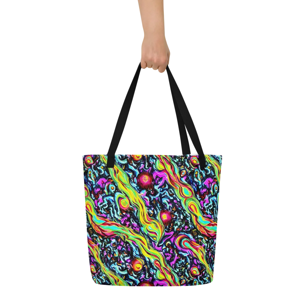 Prismatic Nightfall on Large Tote Bag W/ Pocket — Front