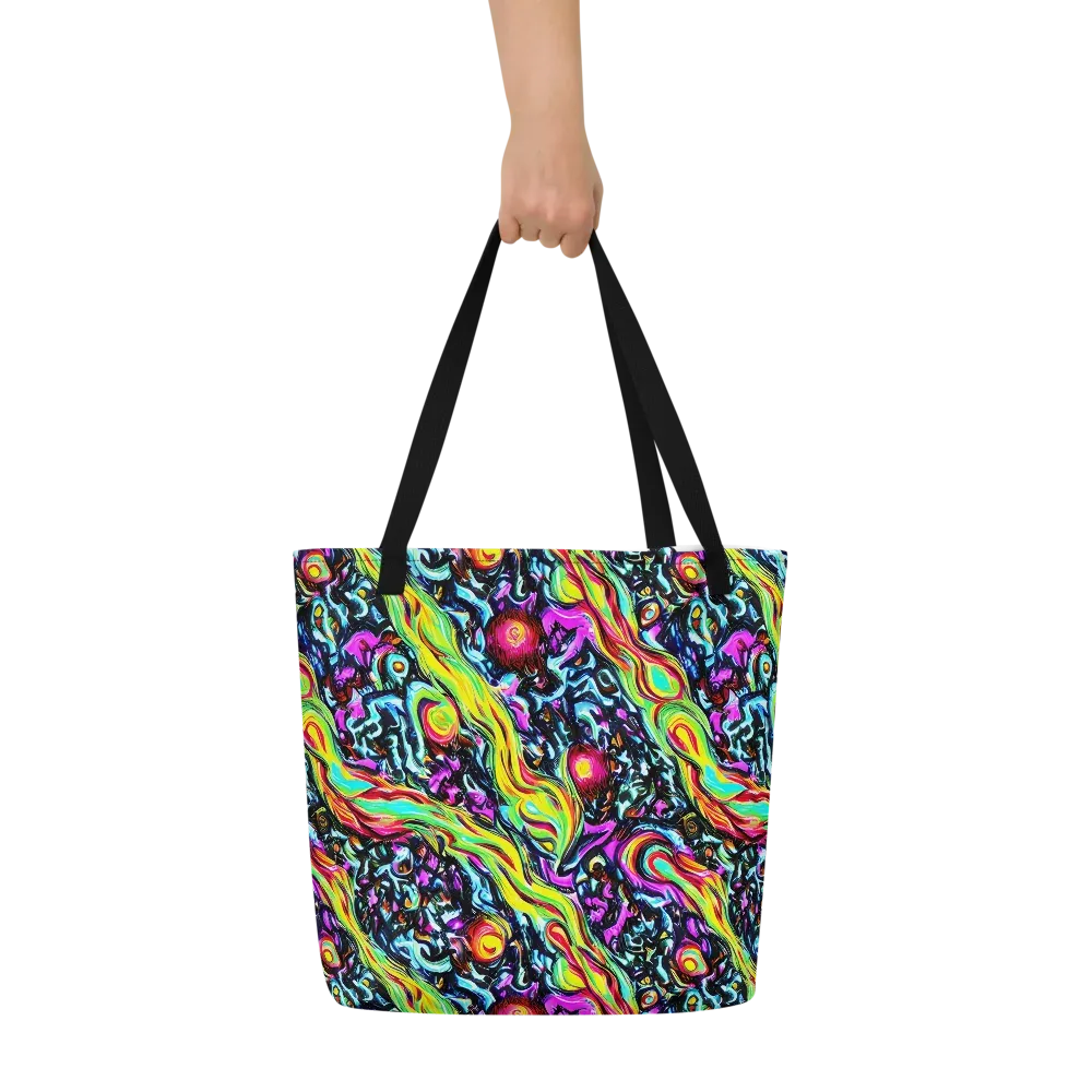 Prismatic Nightfall on Large Tote Bag W/ Pocket — Front