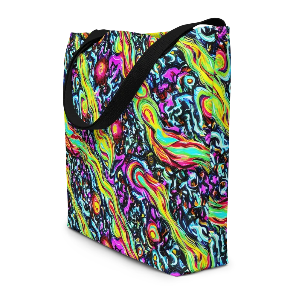 Prismatic Nightfall on Large Tote Bag W/ Pocket — Front