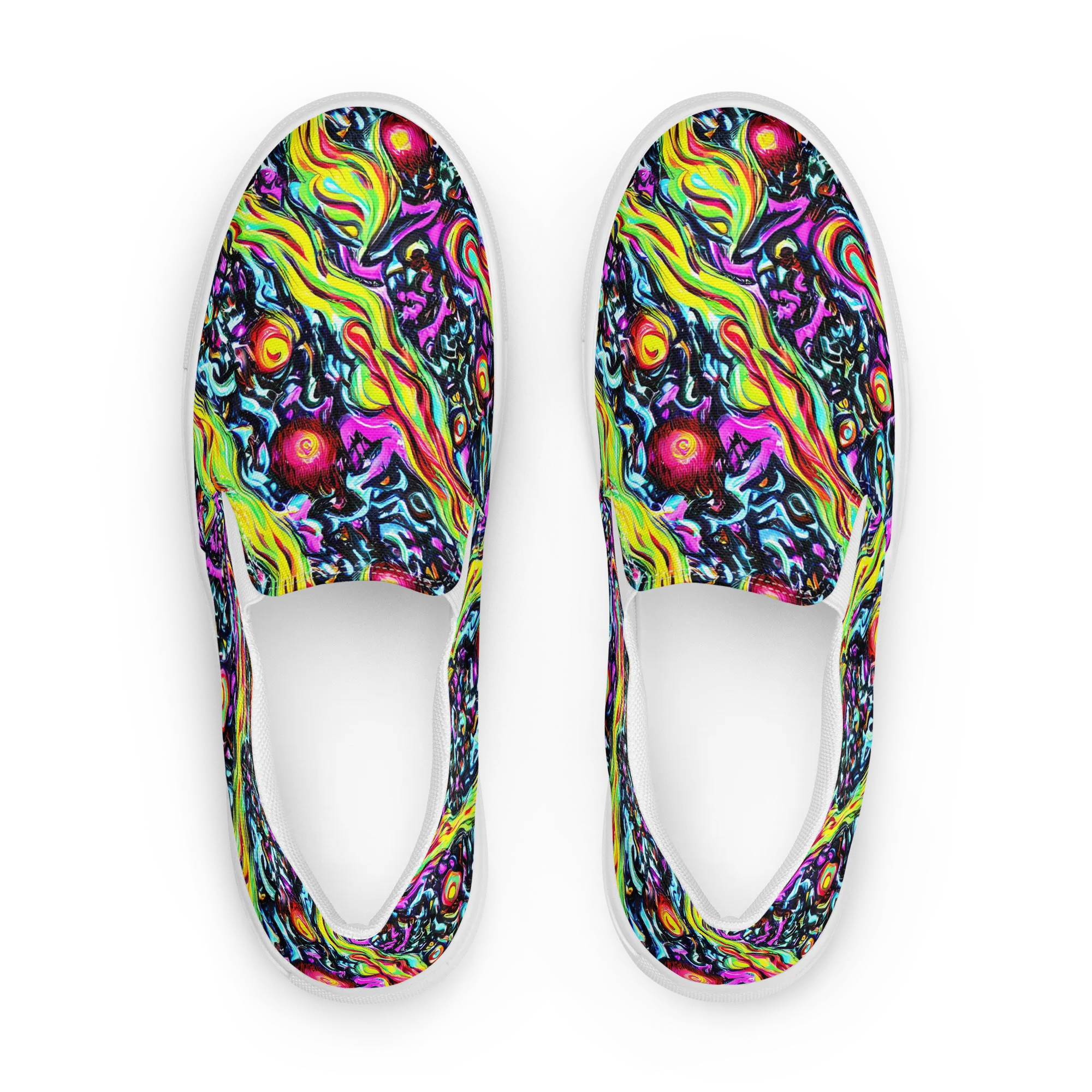 Prismatic Nightfall on Women's Slip-On Canvas Shoes — Front