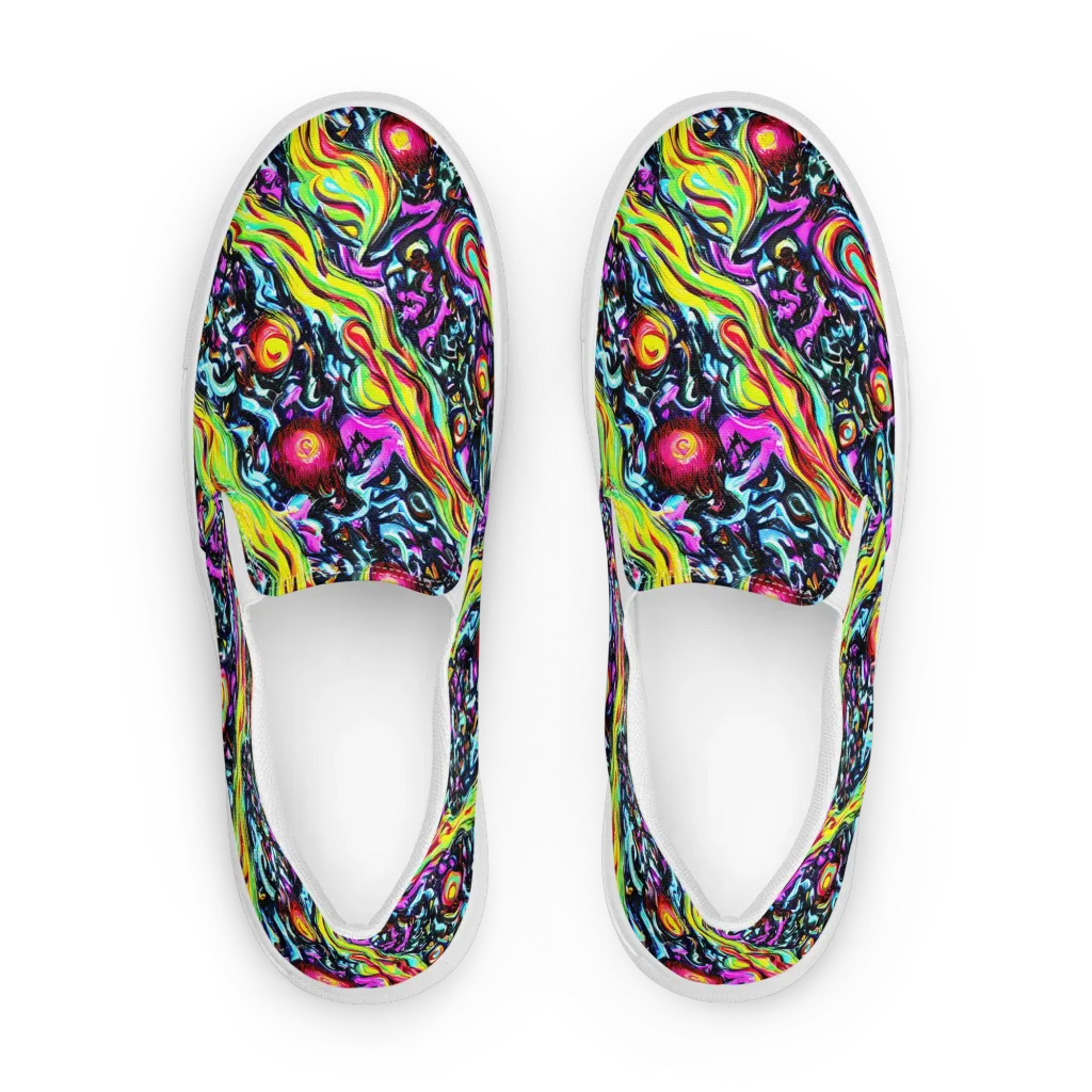 Prismatic Nightfall on Women's Slip-On Canvas Shoes — Front