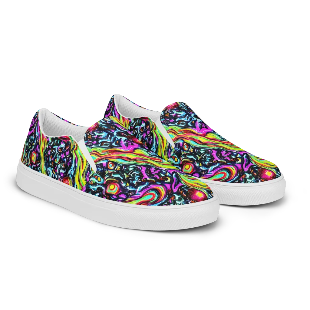 Prismatic Nightfall on Women's Slip-On Canvas Shoes — Right Front