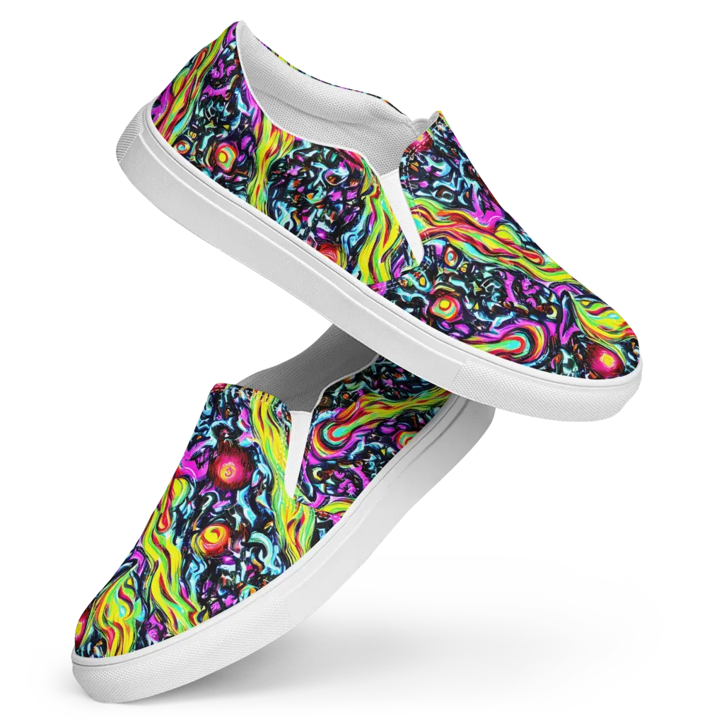 Prismatic Nightfall on Women's Slip-On Canvas Shoes — Front