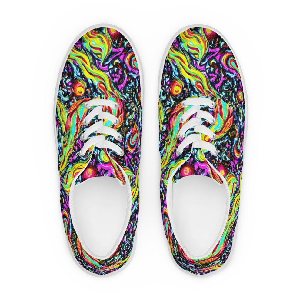 Prismatic Nightfall on Men's Lace-Up Canvas Shoes — Front