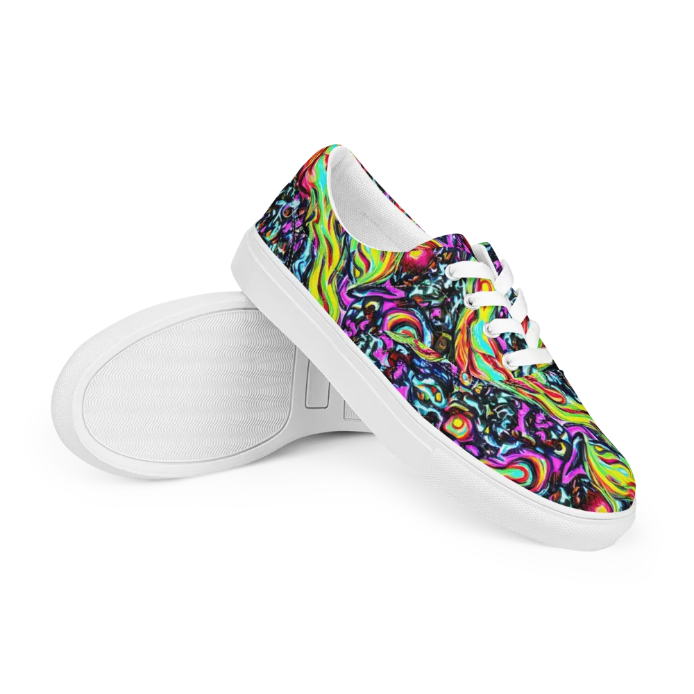 Prismatic Nightfall on Men's Lace-Up Canvas Shoes — Right Front