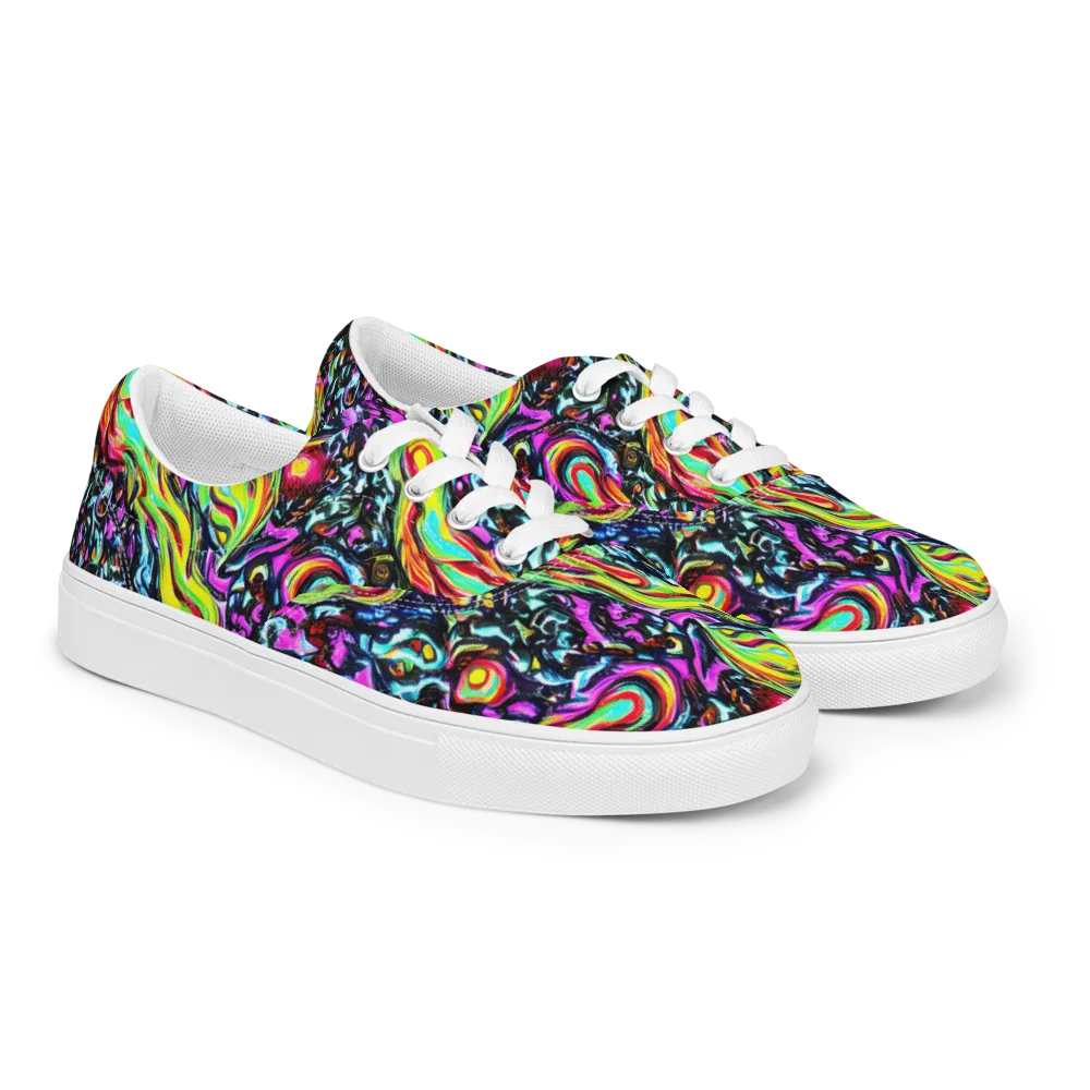 Prismatic Nightfall on Men's Lace-Up Canvas Shoes — Right Front