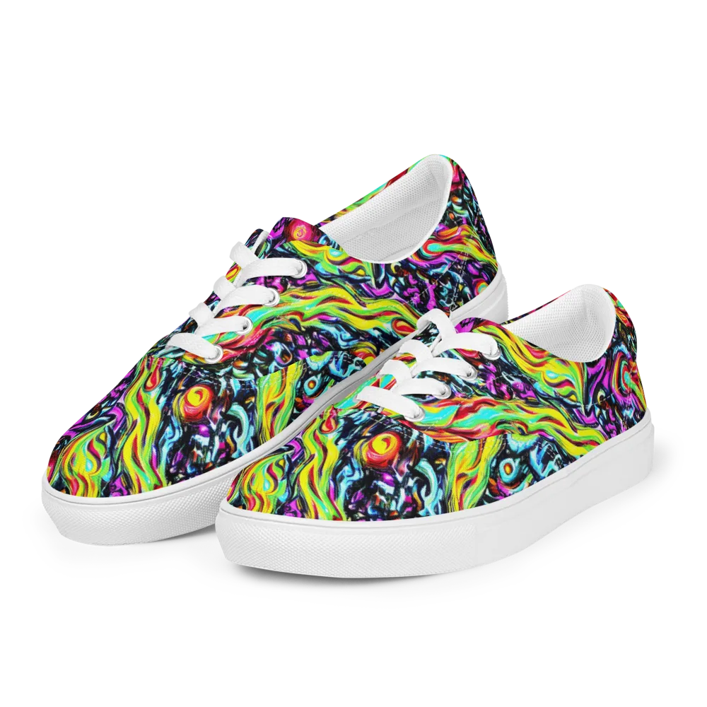 Prismatic Nightfall on Men's Lace-Up Canvas Shoes — Left Front