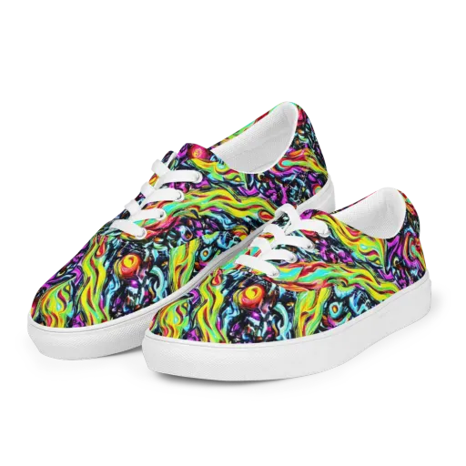 Prismatic Nightfall on a Men's Lace-Up Canvas Shoes