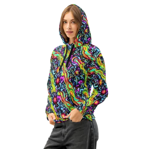 Prismatic Nightfall on a Cotton Hoodie