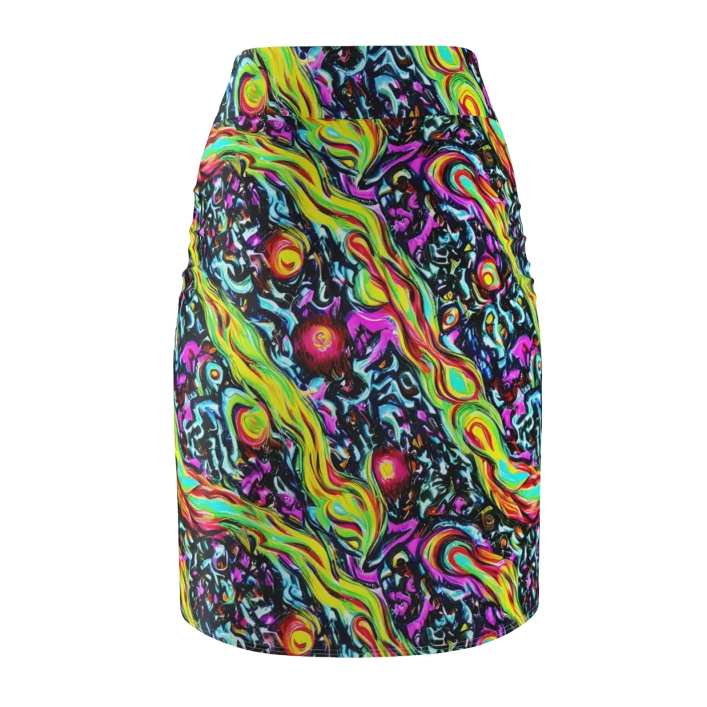 Prismatic Nightfall on Pencil Skirt — Back
