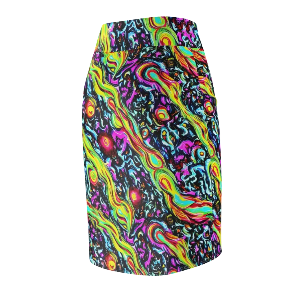 Prismatic Nightfall on Pencil Skirt — Back Side