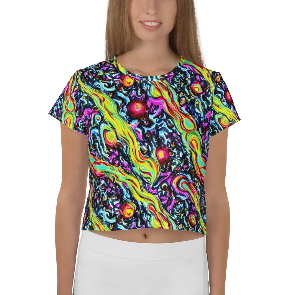 Prismatic Nightfall on Crop Tee — Front