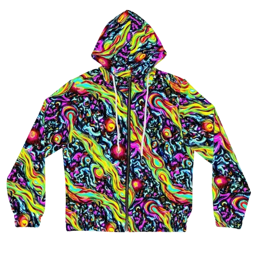 Prismatic Nightfall on a Women's Full-Zip Hoodie