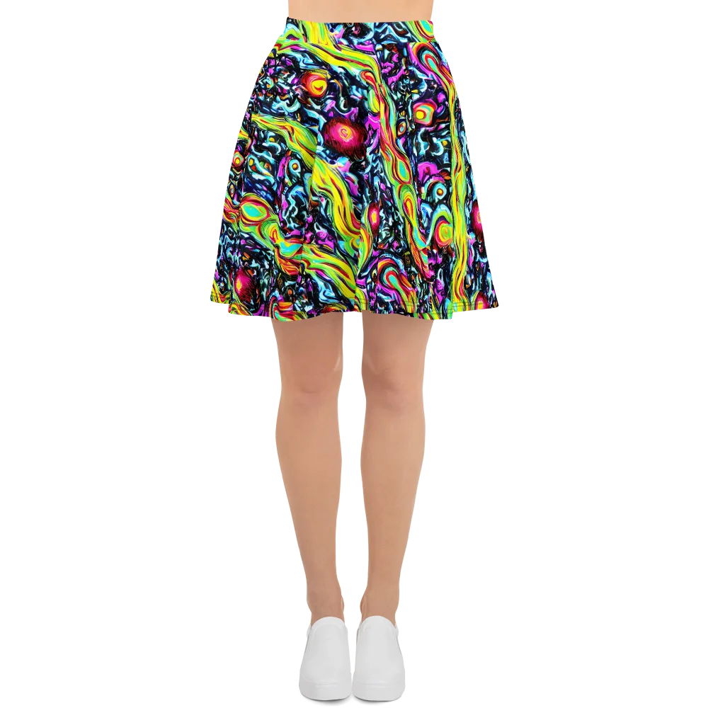 Prismatic Nightfall on Skater Skirt — Front
