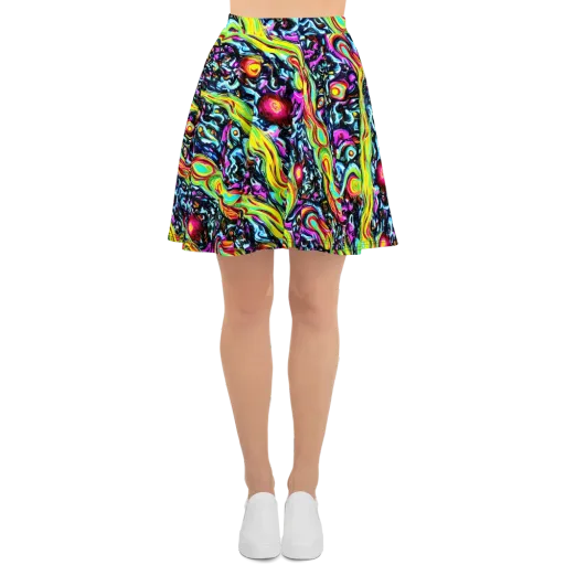 Prismatic Nightfall on a Skater Skirt
