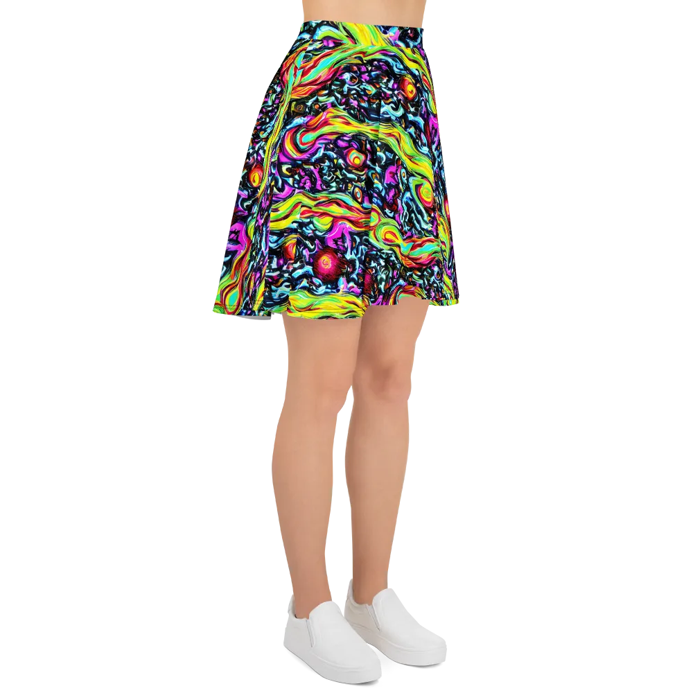 Prismatic Nightfall on Skater Skirt — Right