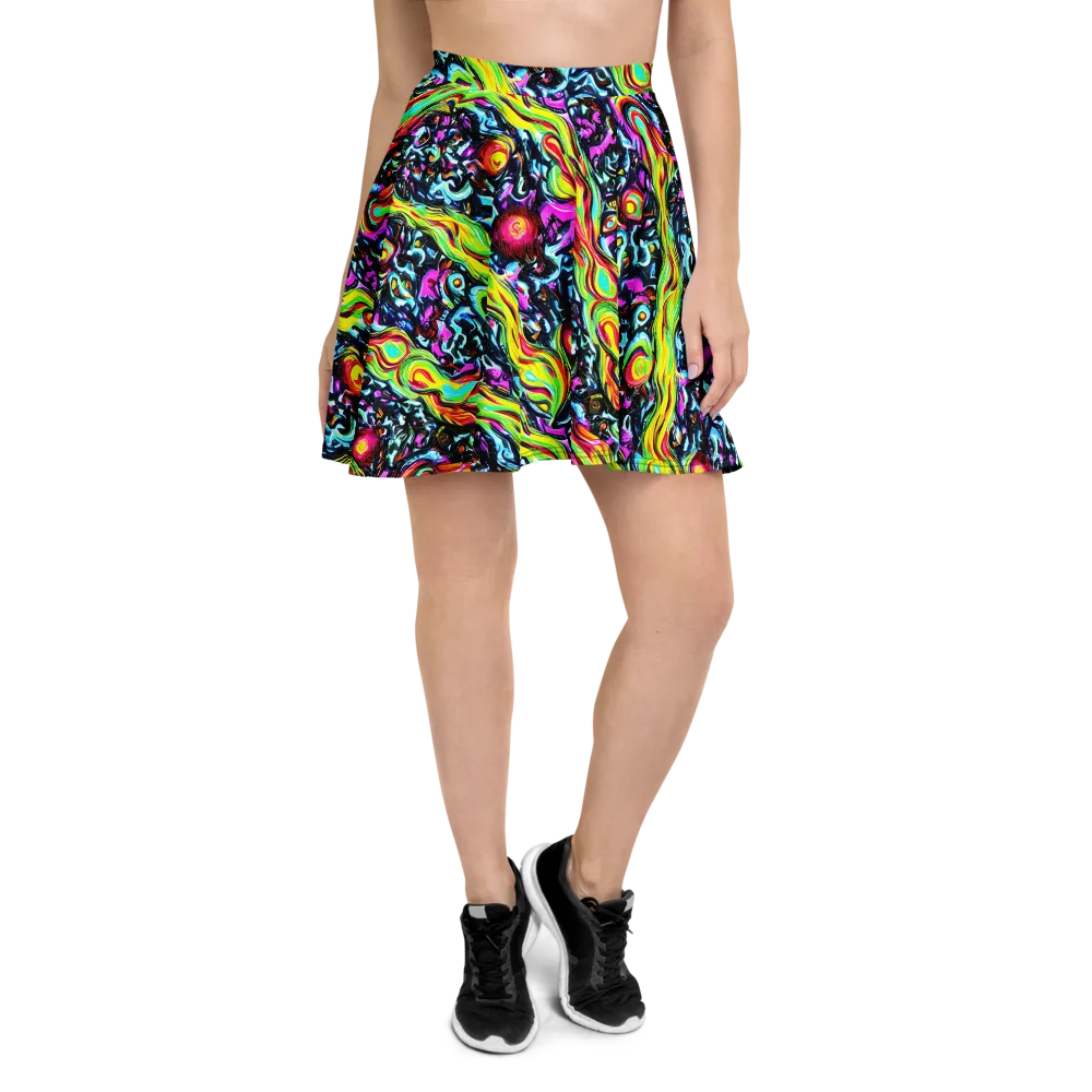 Prismatic Nightfall on Skater Skirt — Front
