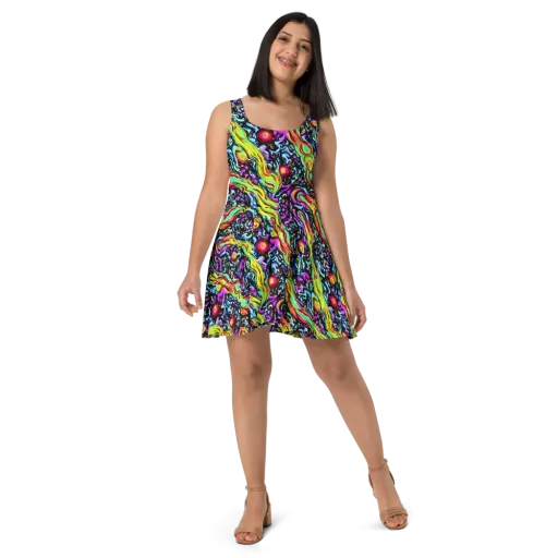Prismatic Nightfall on a Skater Dress