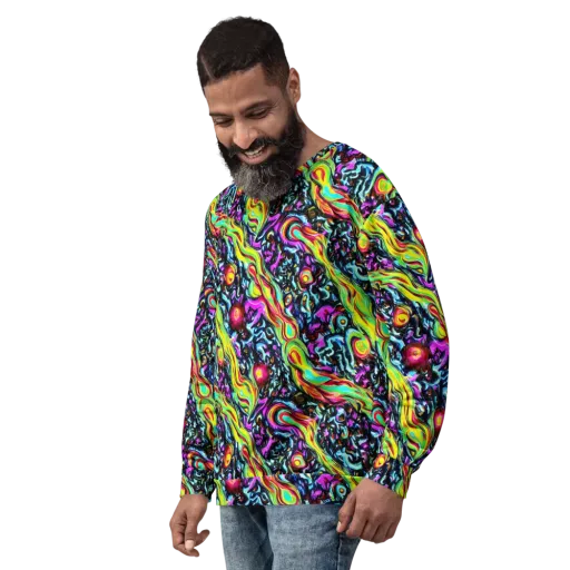 Prismatic Nightfall on a Sweatshirt