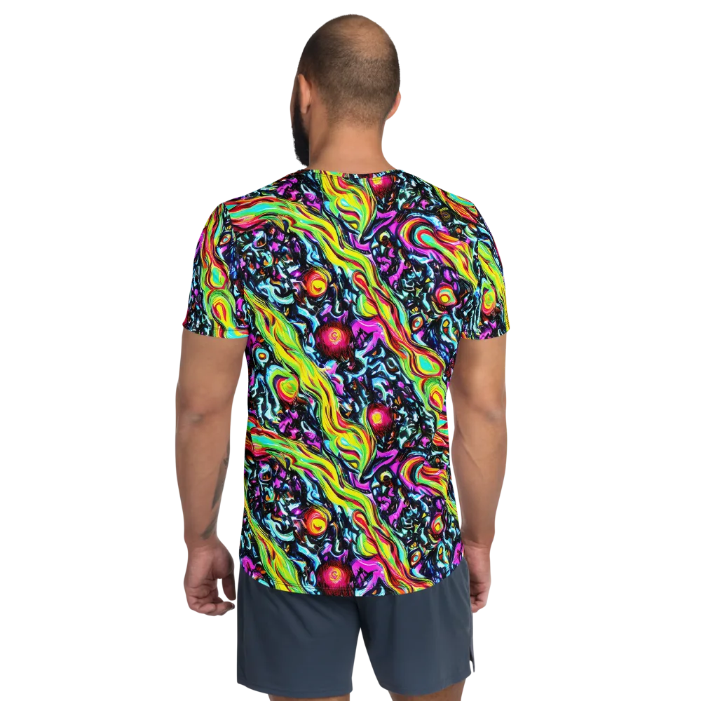 Prismatic Nightfall on Men's Athletic T-Shirt — Back