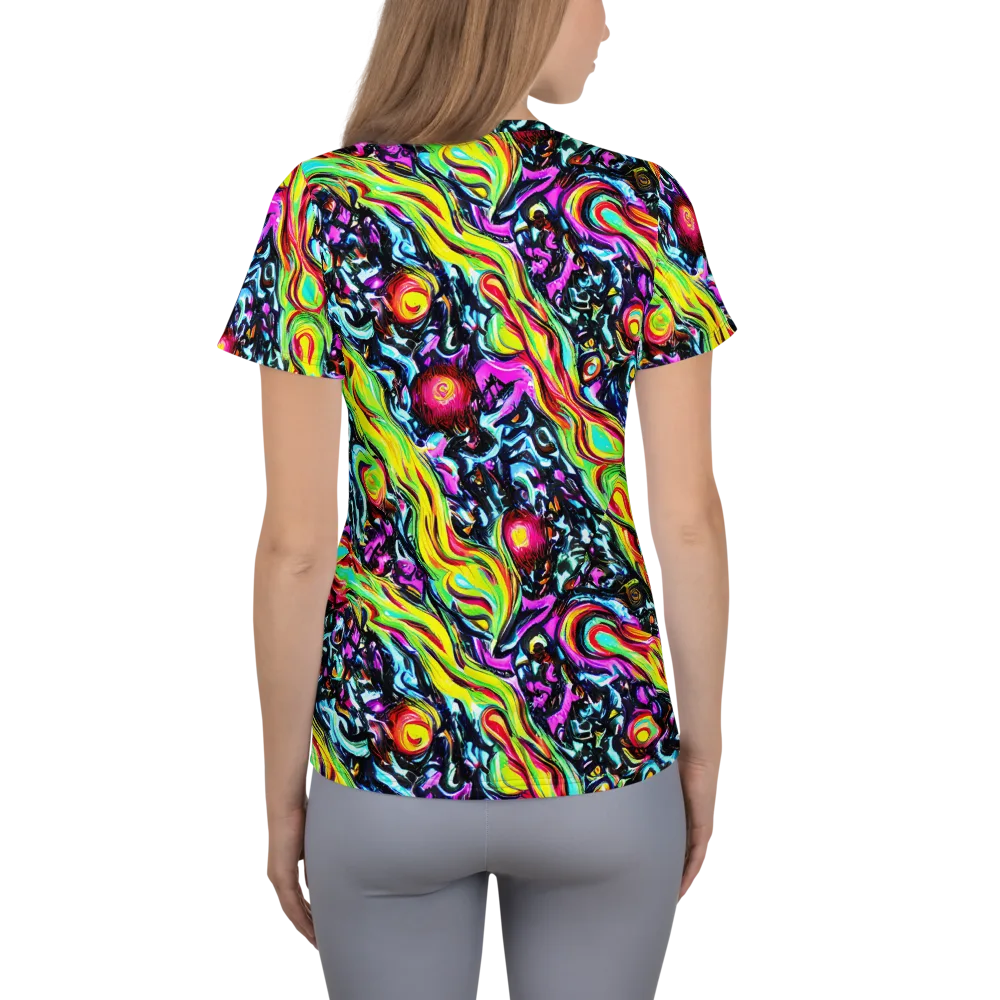 Prismatic Nightfall on Women's Athletic T-Shirt — Back