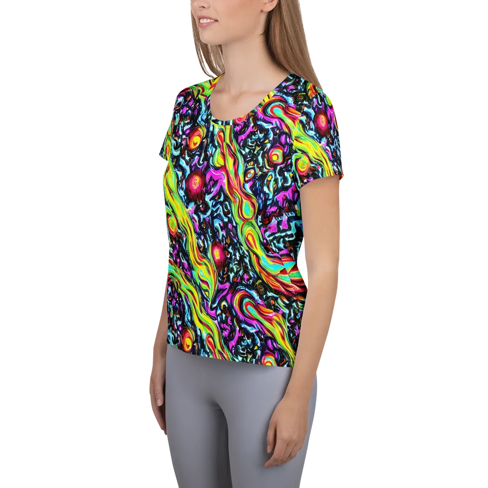 Prismatic Nightfall on Women's Athletic T-Shirt — Left