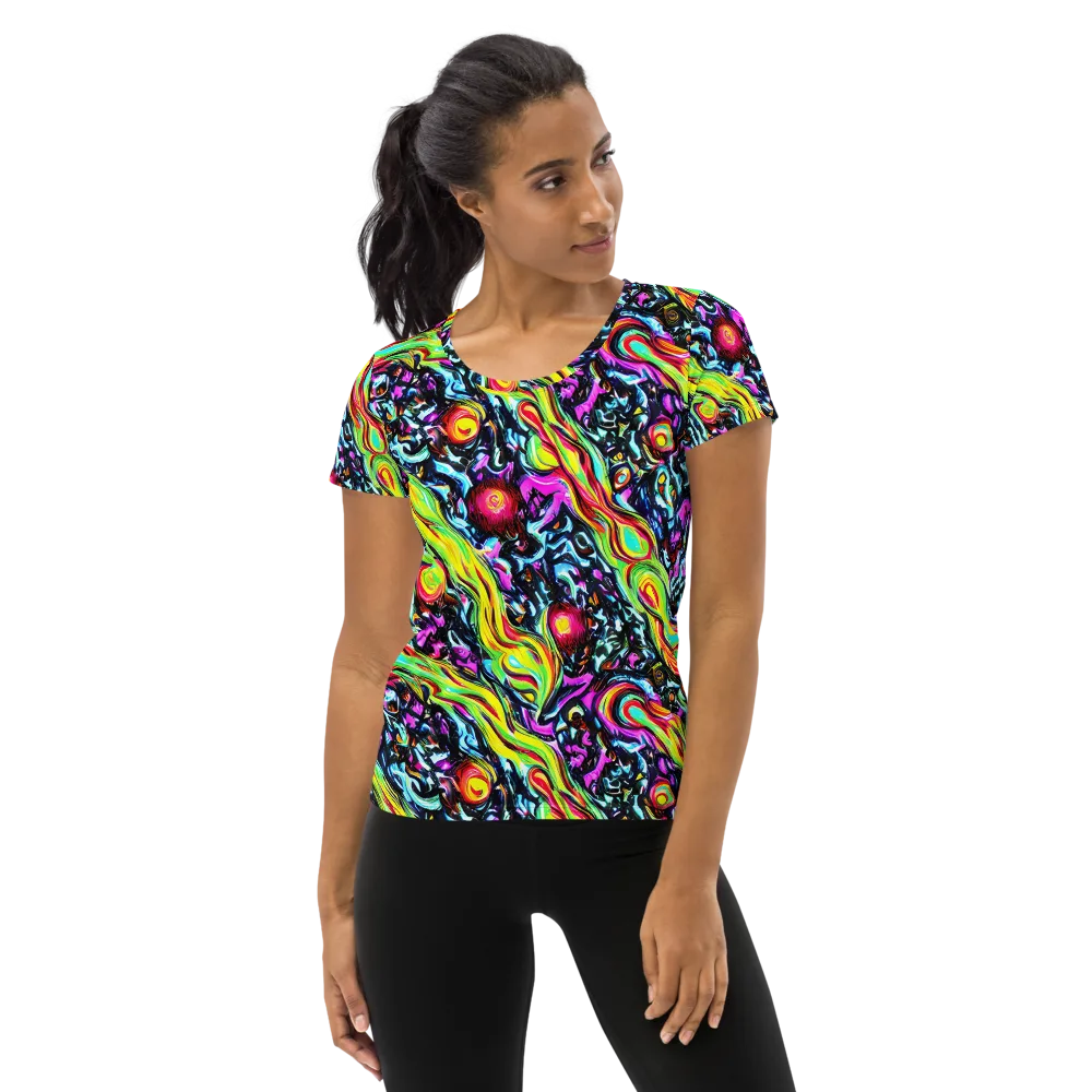 Prismatic Nightfall on Women's Athletic T-Shirt — Front