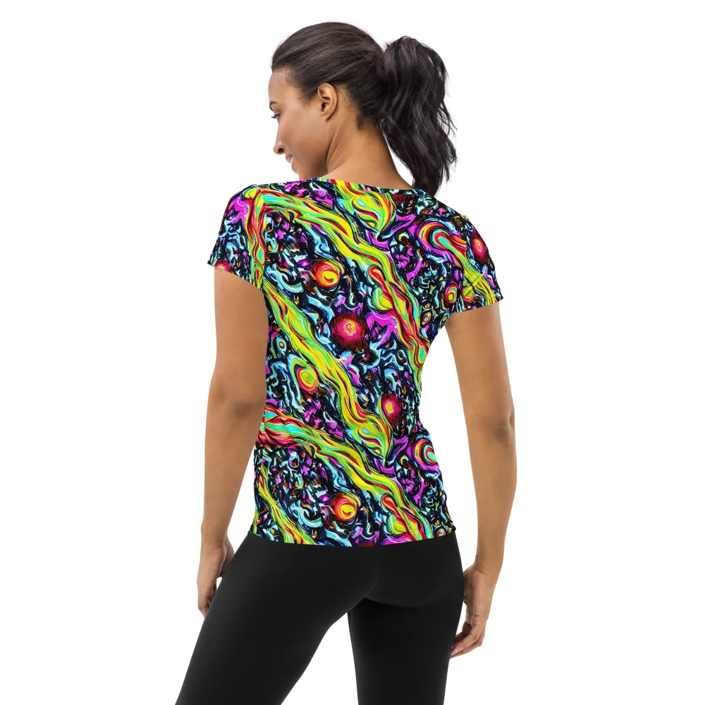 Prismatic Nightfall on Women's Athletic T-Shirt — Back