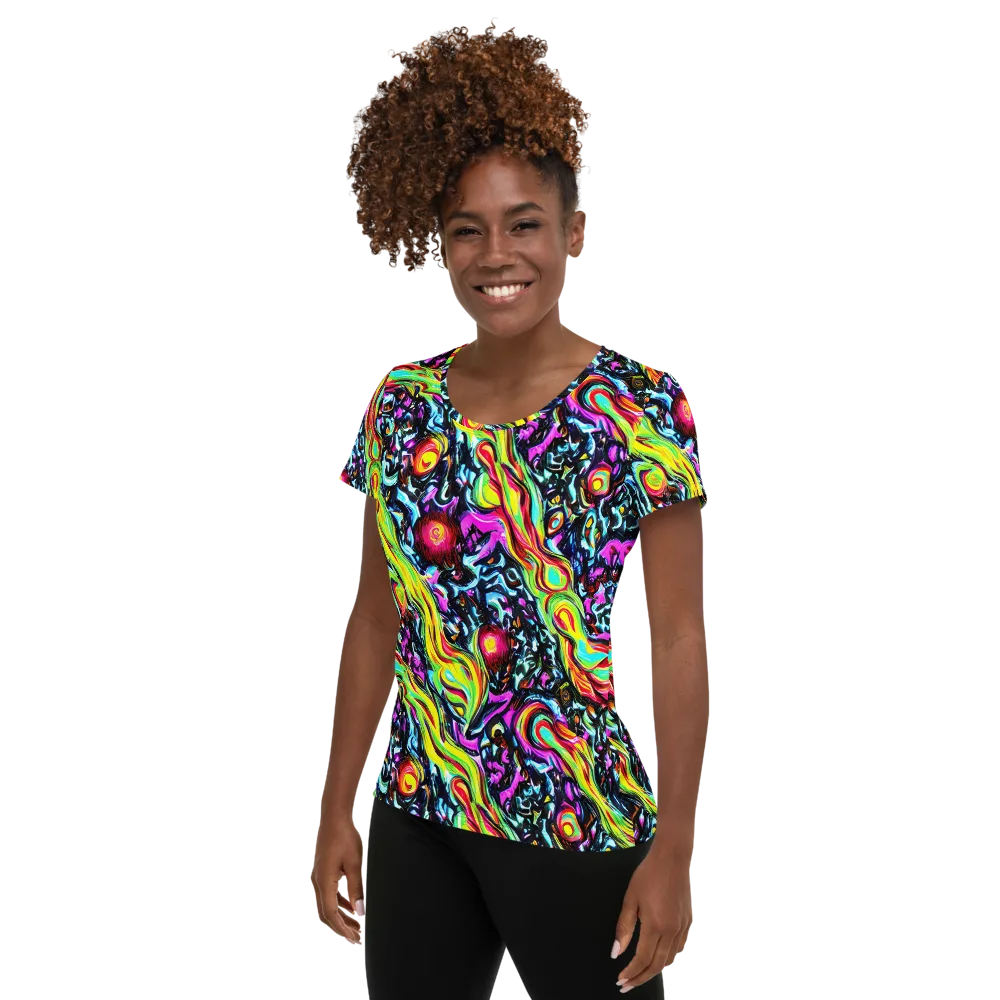 Prismatic Nightfall on Women's Athletic T-Shirt — Left
