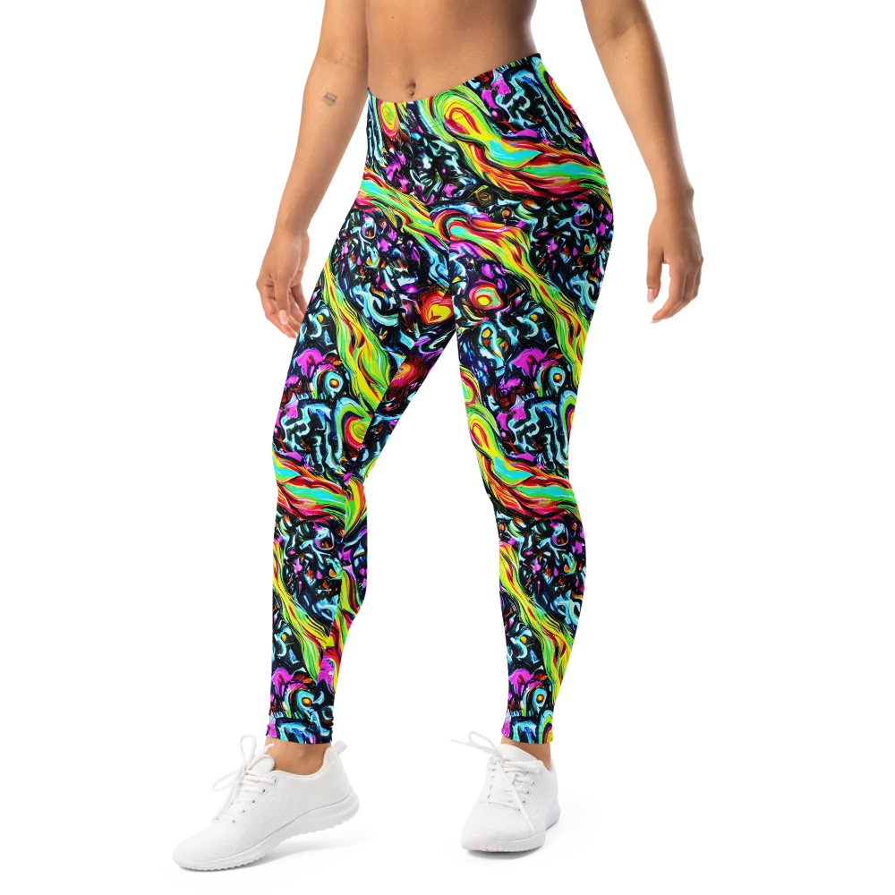 Prismatic Nightfall on Leggings — Left Front