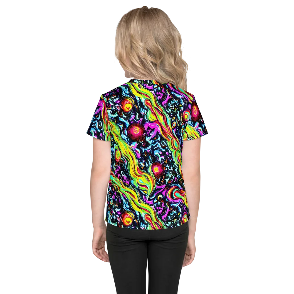 Prismatic Nightfall on Kids Crew Neck T-Shirt — Back
