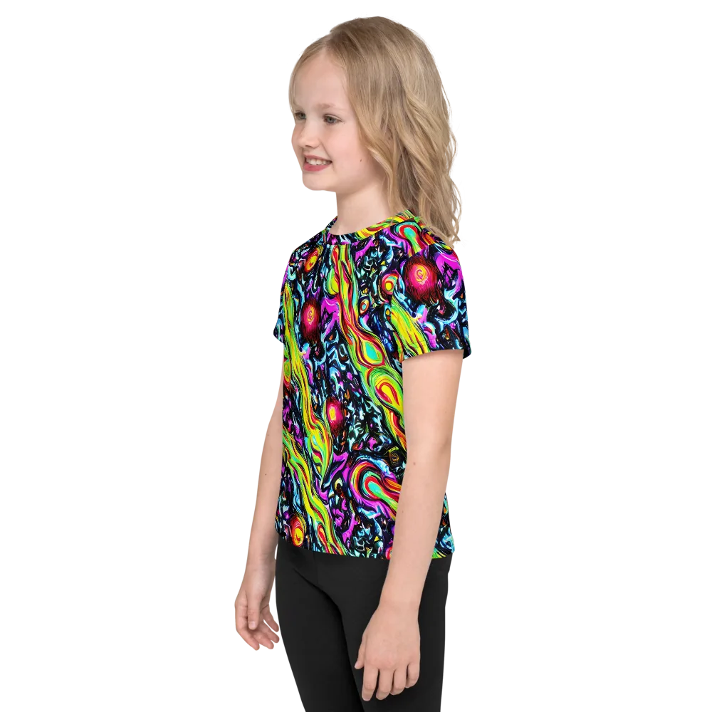 Prismatic Nightfall on Kids Crew Neck T-Shirt — Left