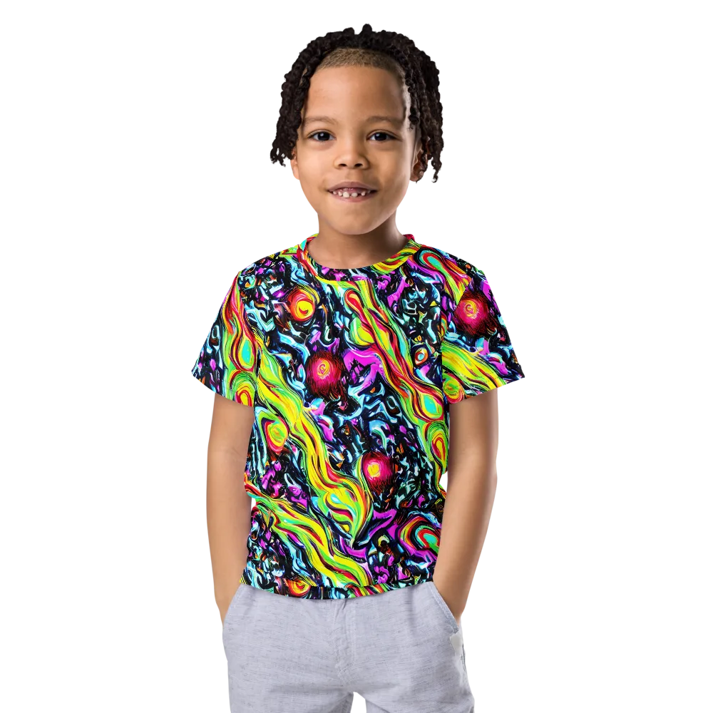 Prismatic Nightfall on Kids Crew Neck T-Shirt — Front