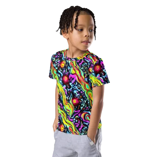 Prismatic Nightfall on a Kids Crew Neck T-Shirt