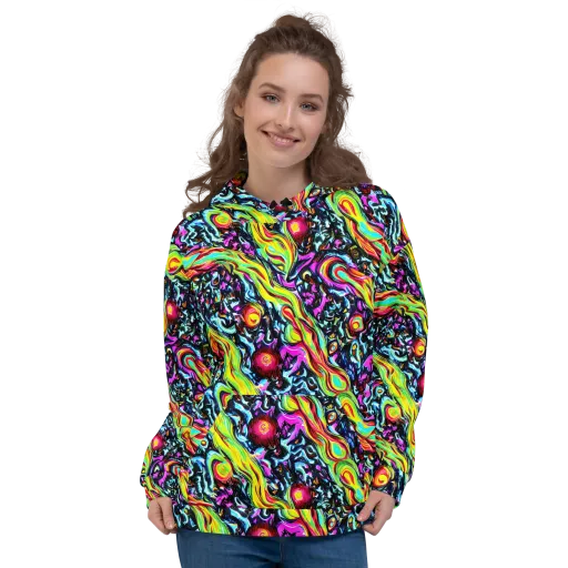 Prismatic Nightfall on a Hoodie
