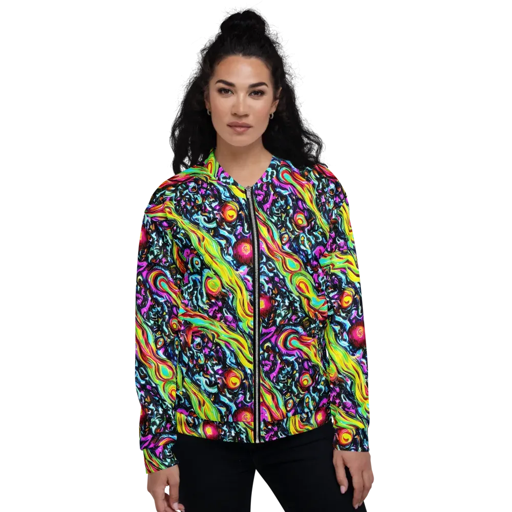 Prismatic Nightfall on Bomber Jacket — Front