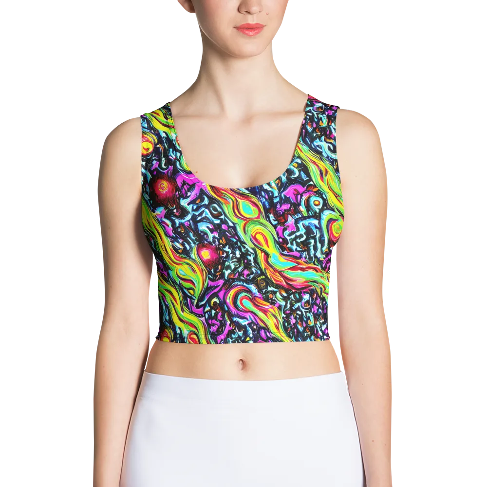 Prismatic Nightfall on Crop Top — Front