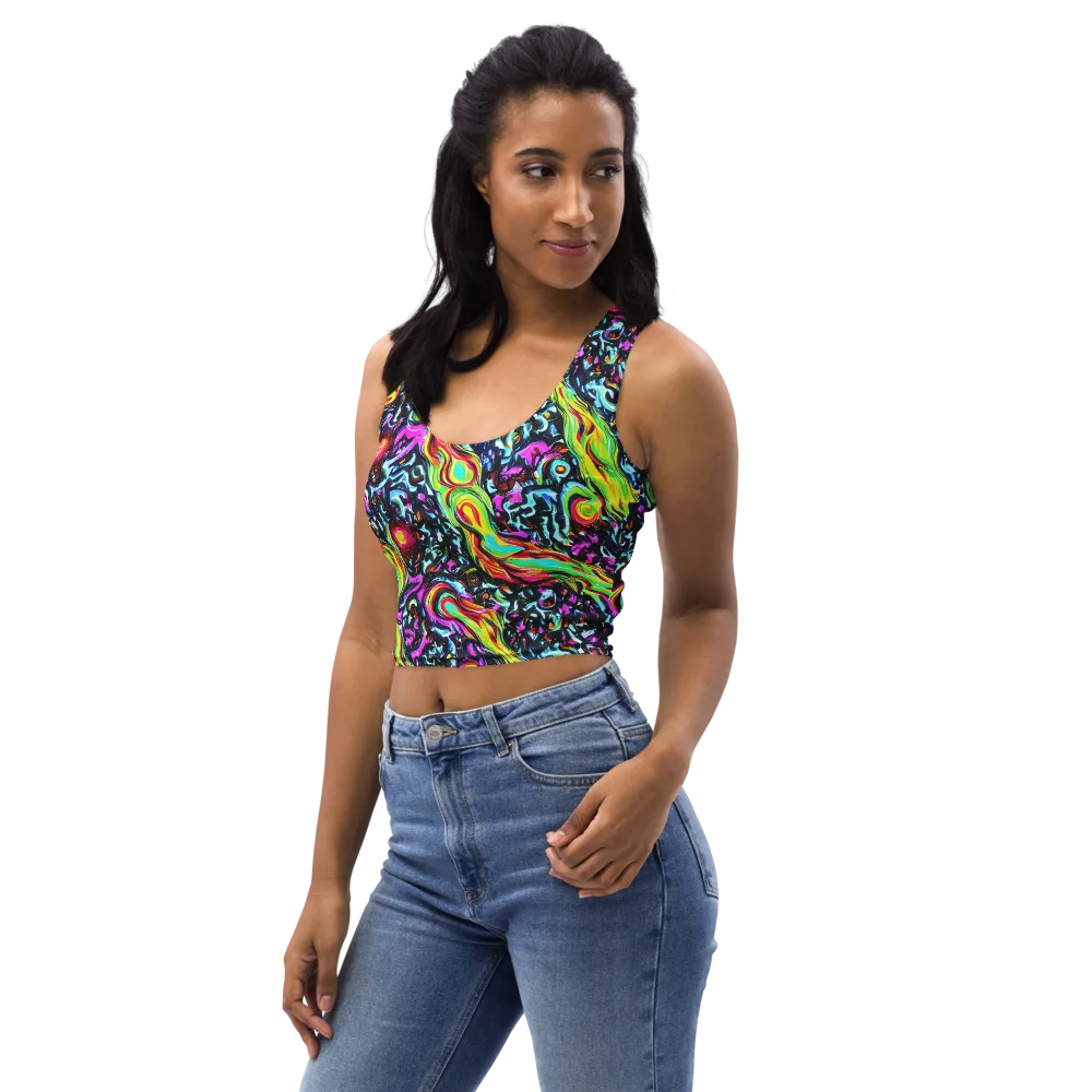 Prismatic Nightfall on Crop Top — Left Front