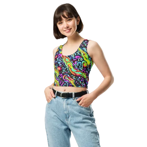 Prismatic Nightfall on a Crop Top
