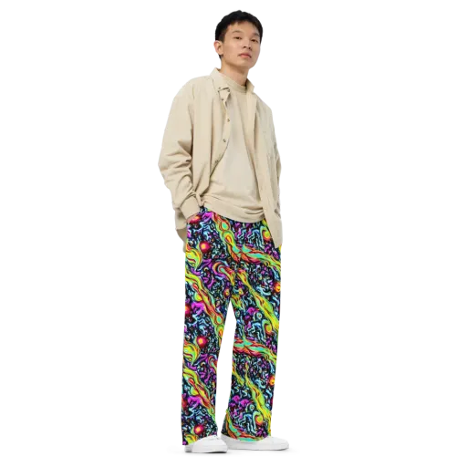 Prismatic Nightfall on a Wide-Leg Pants