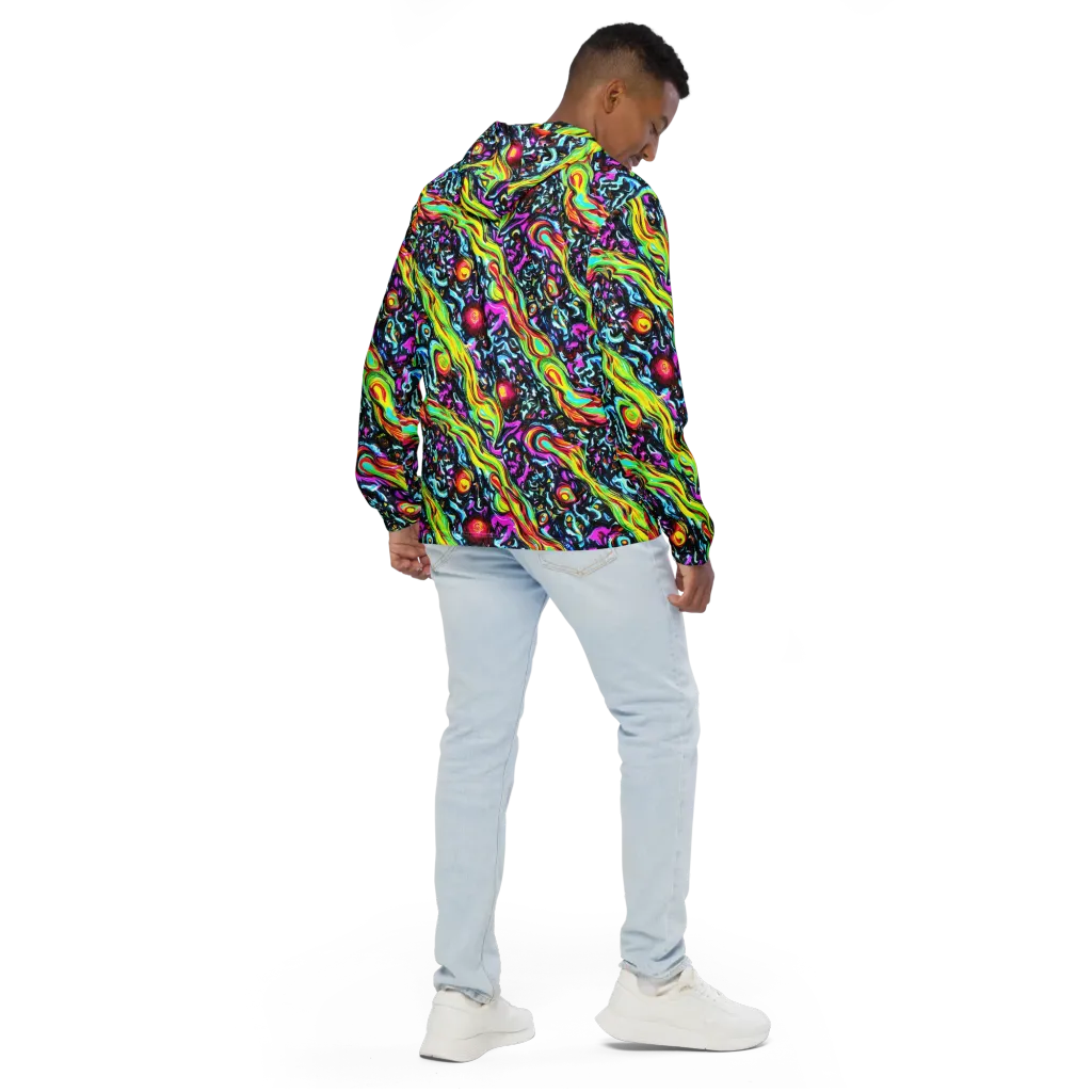 Prismatic Nightfall on Men's Windbreaker — Back