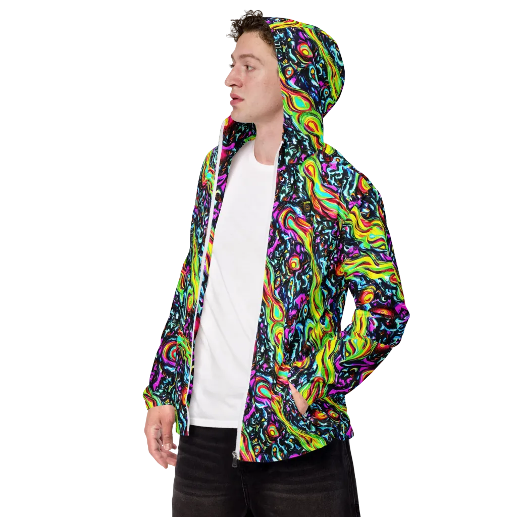 Prismatic Nightfall on Men's Windbreaker — Left Front