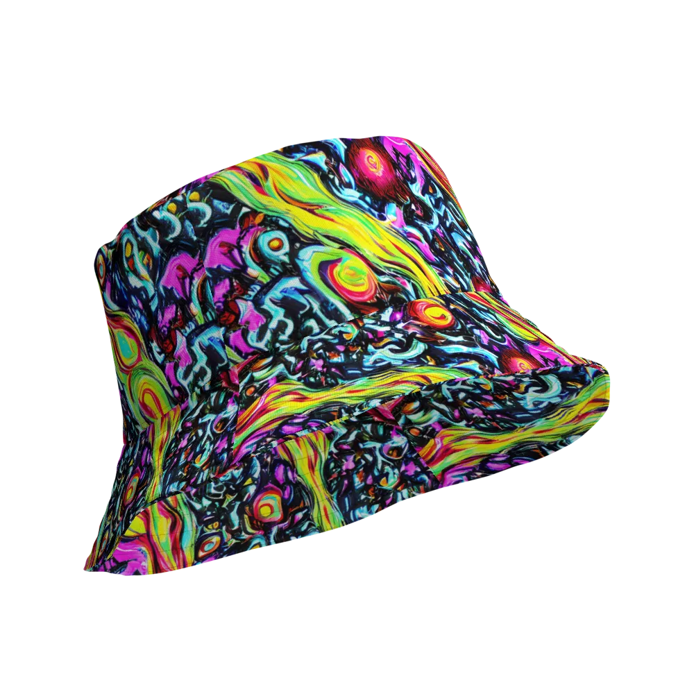 Prismatic Nightfall on Reversible Bucket Hat — Product details Outside