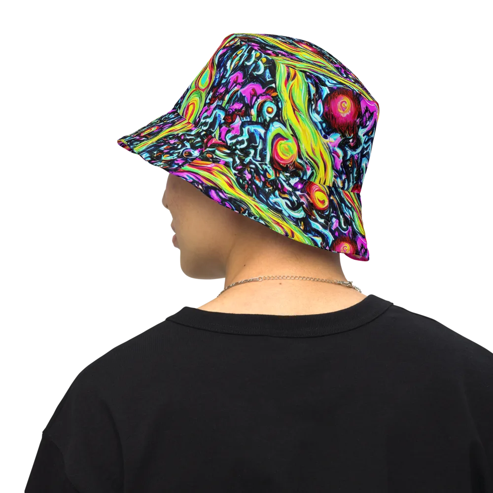 Prismatic Nightfall on Reversible Bucket Hat — Back Inside