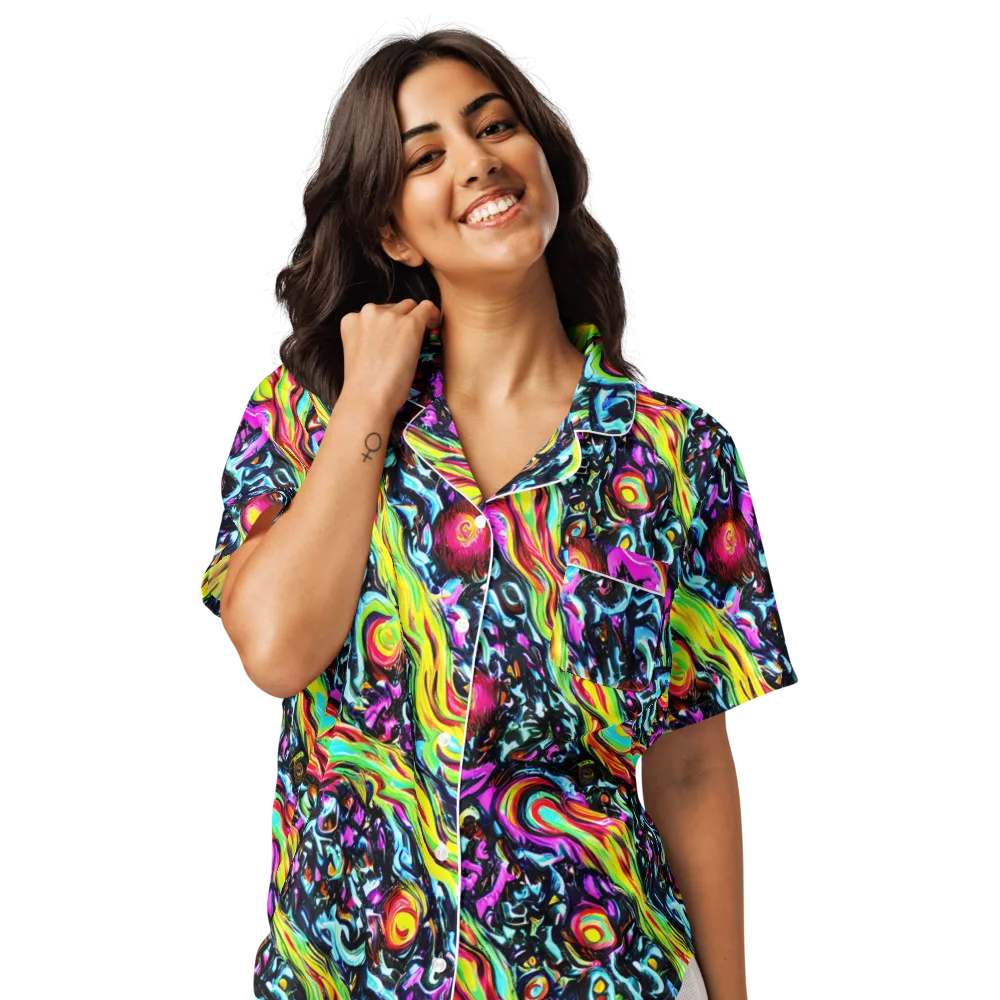 Prismatic Nightfall on Women's Short Sleeve Pajama Top — Front