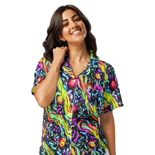 Prismatic Nightfall on a Women's Short Sleeve Pajama Top