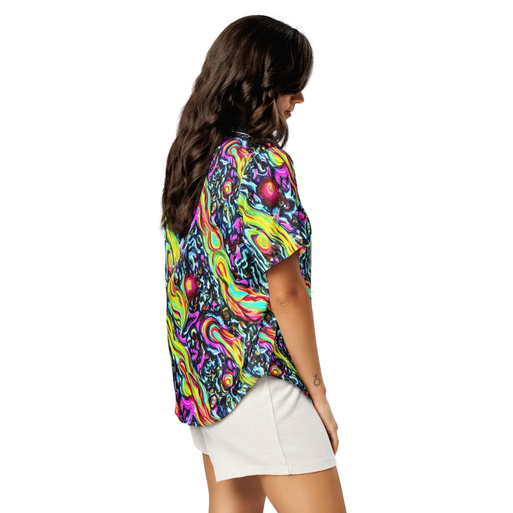Prismatic Nightfall on Women's Short Sleeve Pajama Top — Right Back