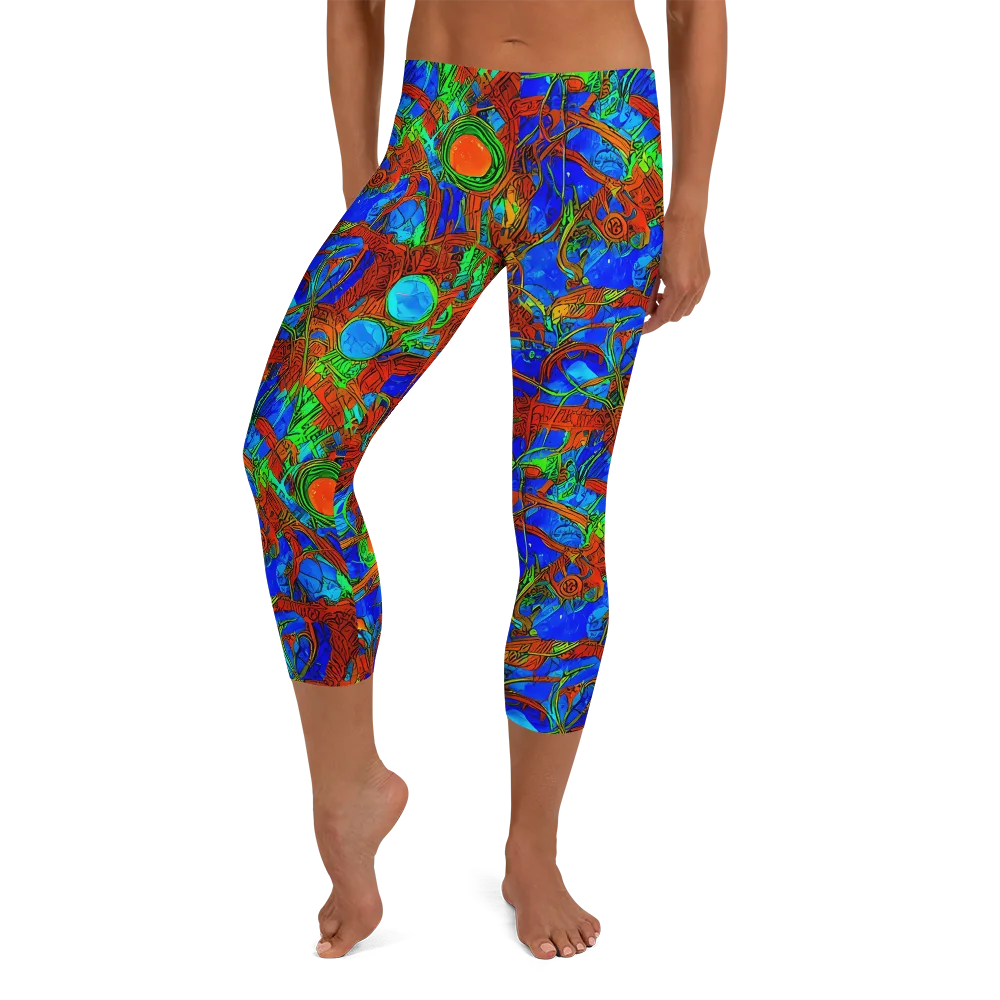 Neon Relic on Capri Leggings — Front