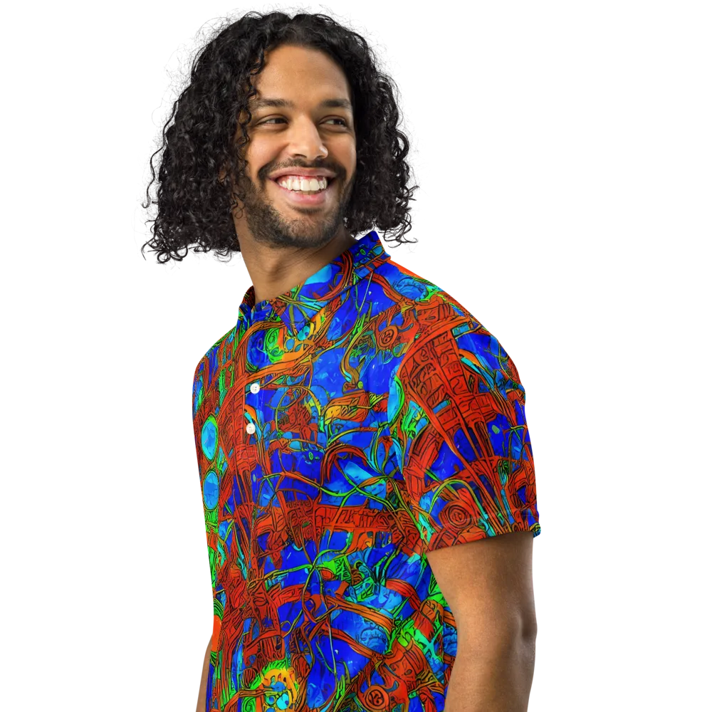 Neon Relic on Men's Slim Fit Polo Shirt — Left Front